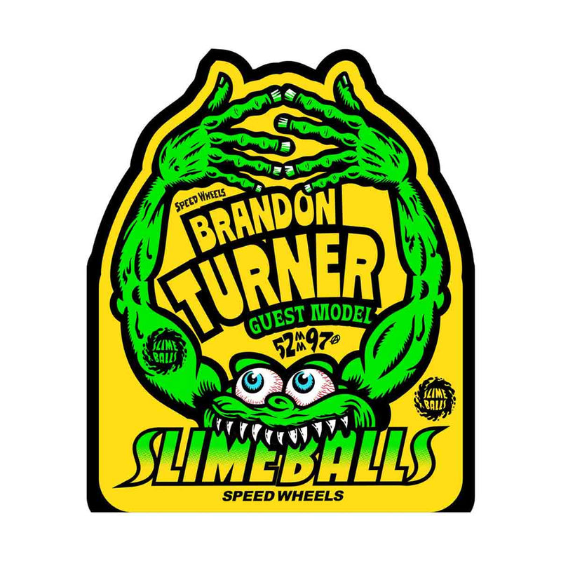 52mm Brandon Turner Guest Chubbies White 97a Slime Balls Wheels (52MM)