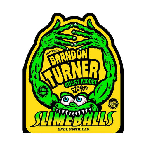 52mm Brandon Turner Guest Chubbies White 97a Slime Balls Wheels (52MM)