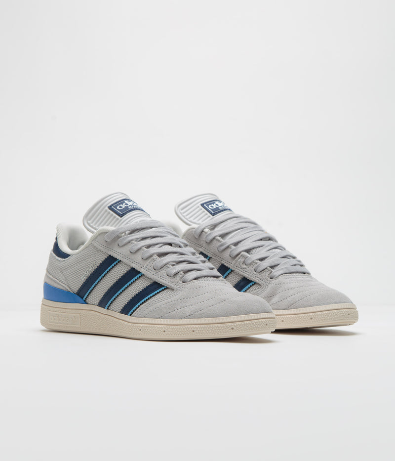 Adidas Busenitz Shoes in Grey Two and Dark Blue / Chalk White