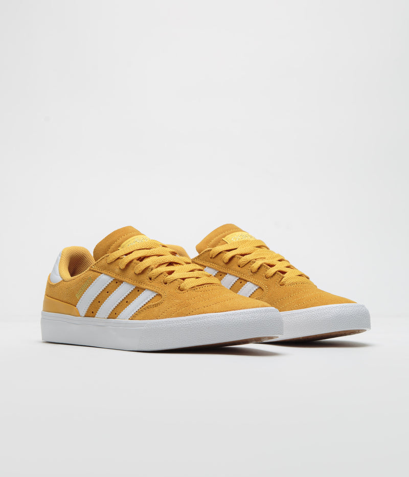 Adidas Busenitz Vulc II Shoes in Preloved Yellow and FTWR White / Gold Metallic