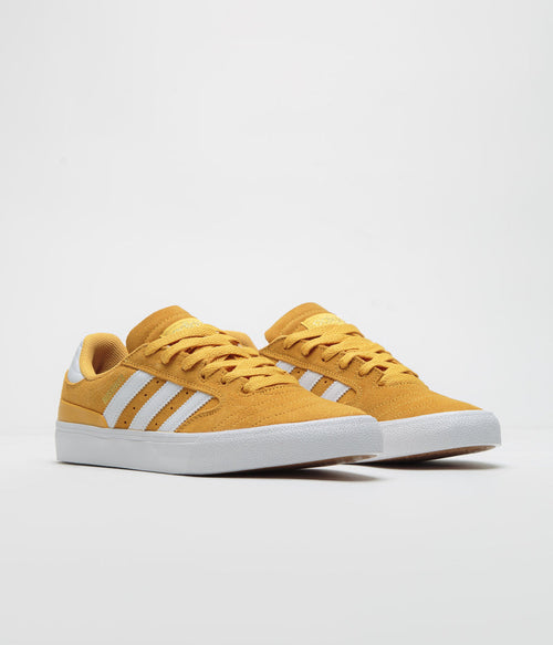 Adidas Busenitz Vulc II Shoes in Preloved Yellow and FTWR White / Gold Metallic