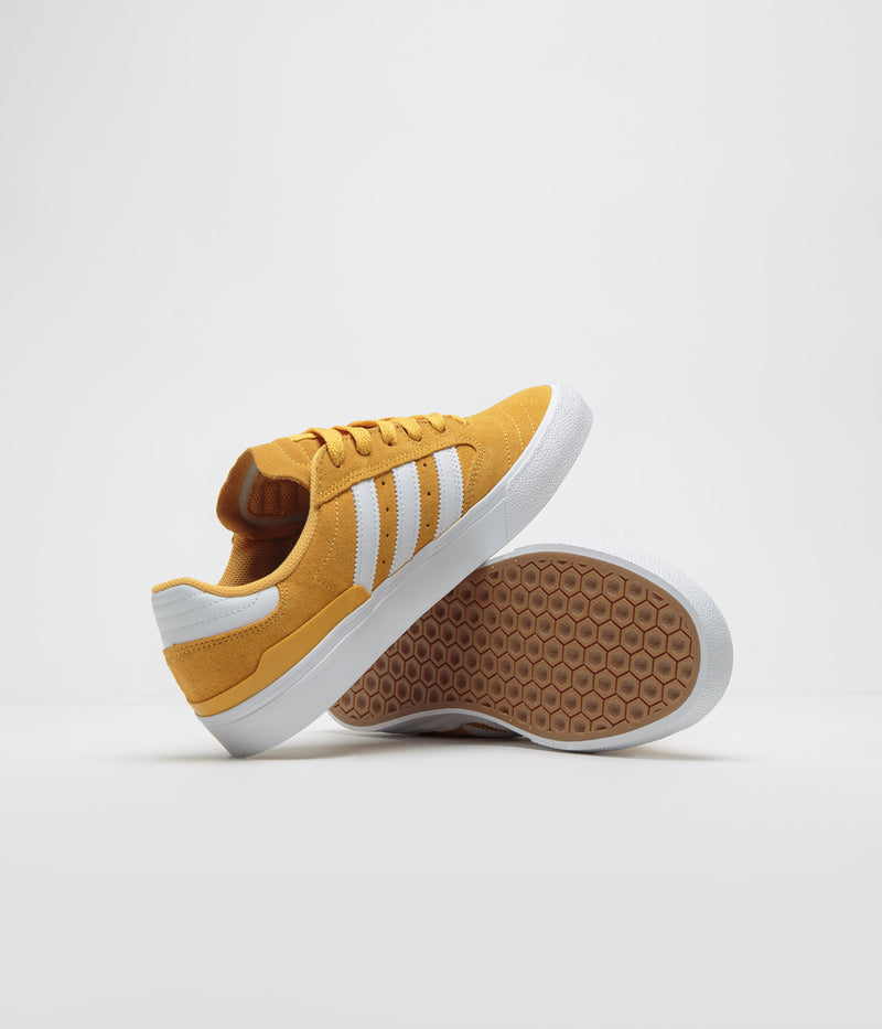 Adidas Busenitz Vulc II Shoes in Preloved Yellow and FTWR White / Gold Metallic