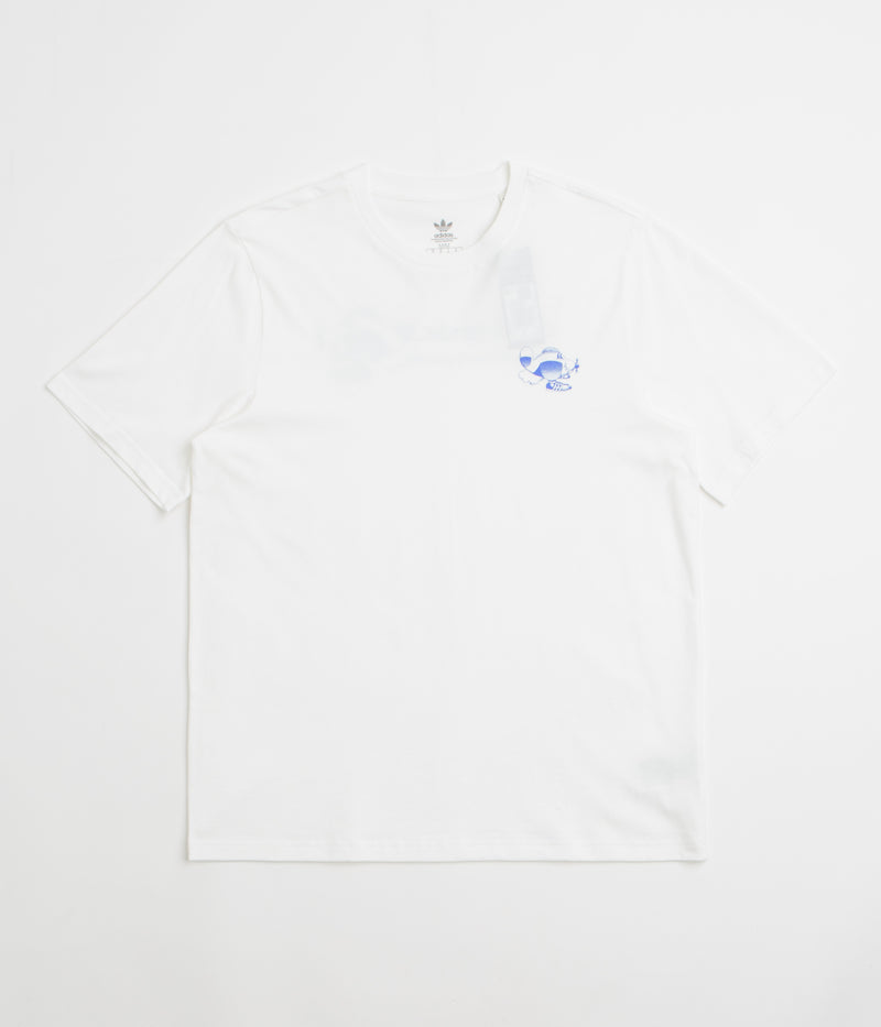 Adidas Dog Plane T-Shirt in White and Lucid Blue