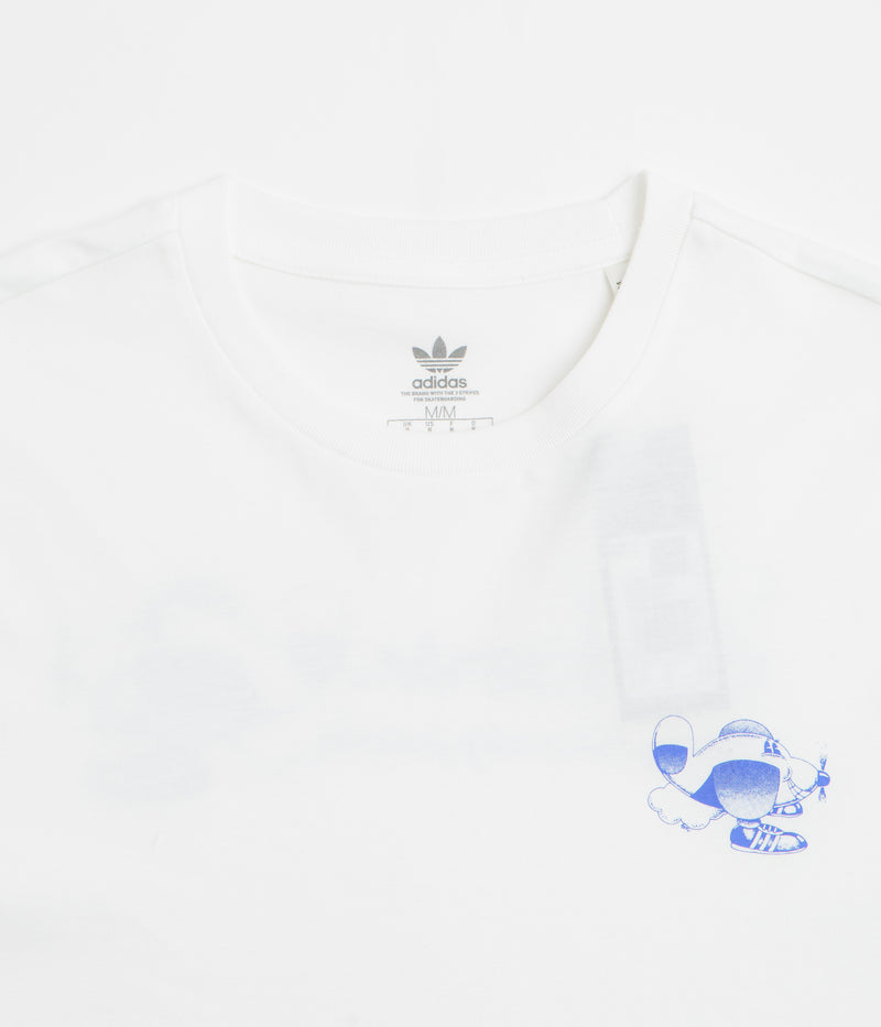 Adidas Dog Plane T-Shirt in White and Lucid Blue
