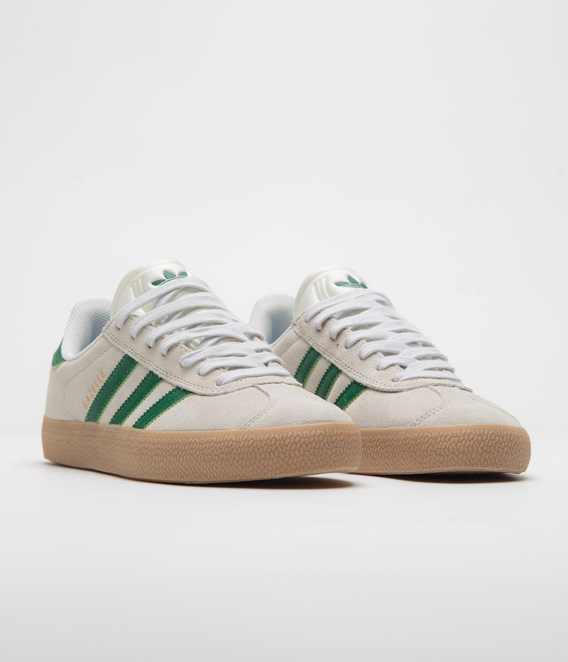 Adidas Gazelle Shoes in Crystal White and Crystal White / Gum4