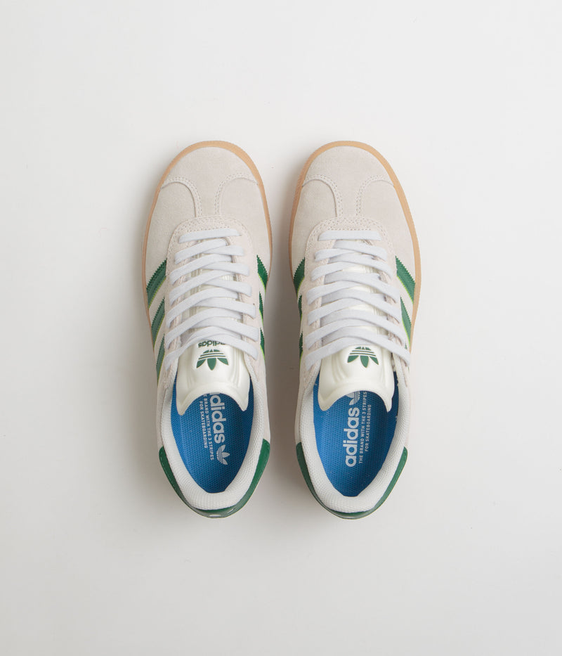 Adidas Gazelle Shoes in Crystal White and Crystal White / Gum4