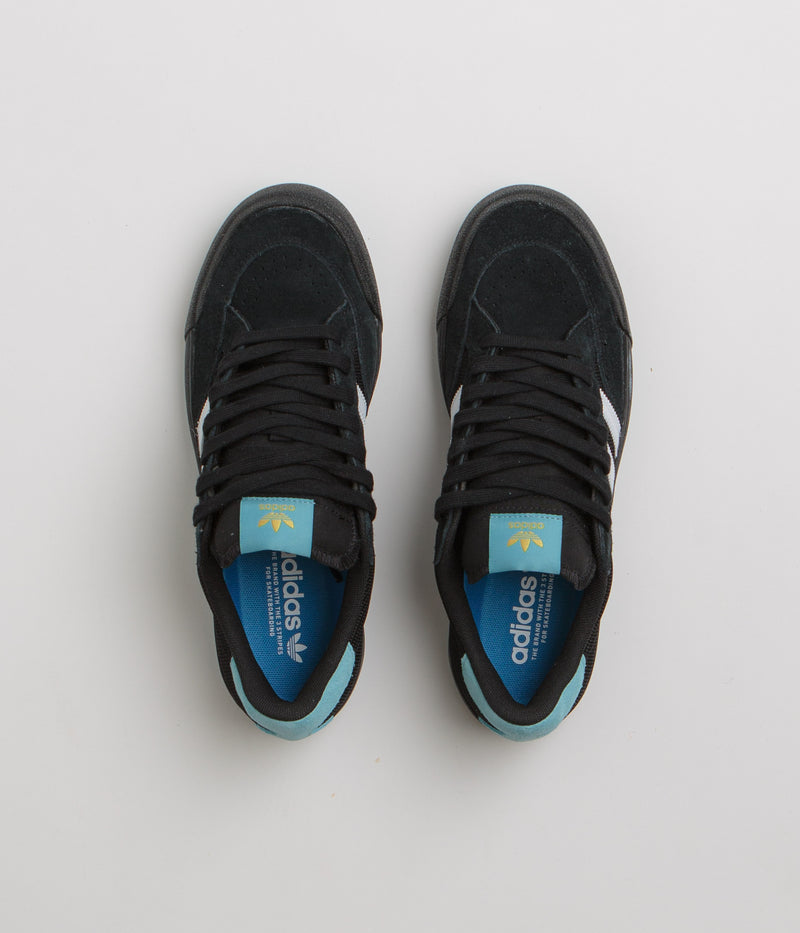 Adidas Nora Shoes in Core Black and FTWR White / Gold Metallic / Blue