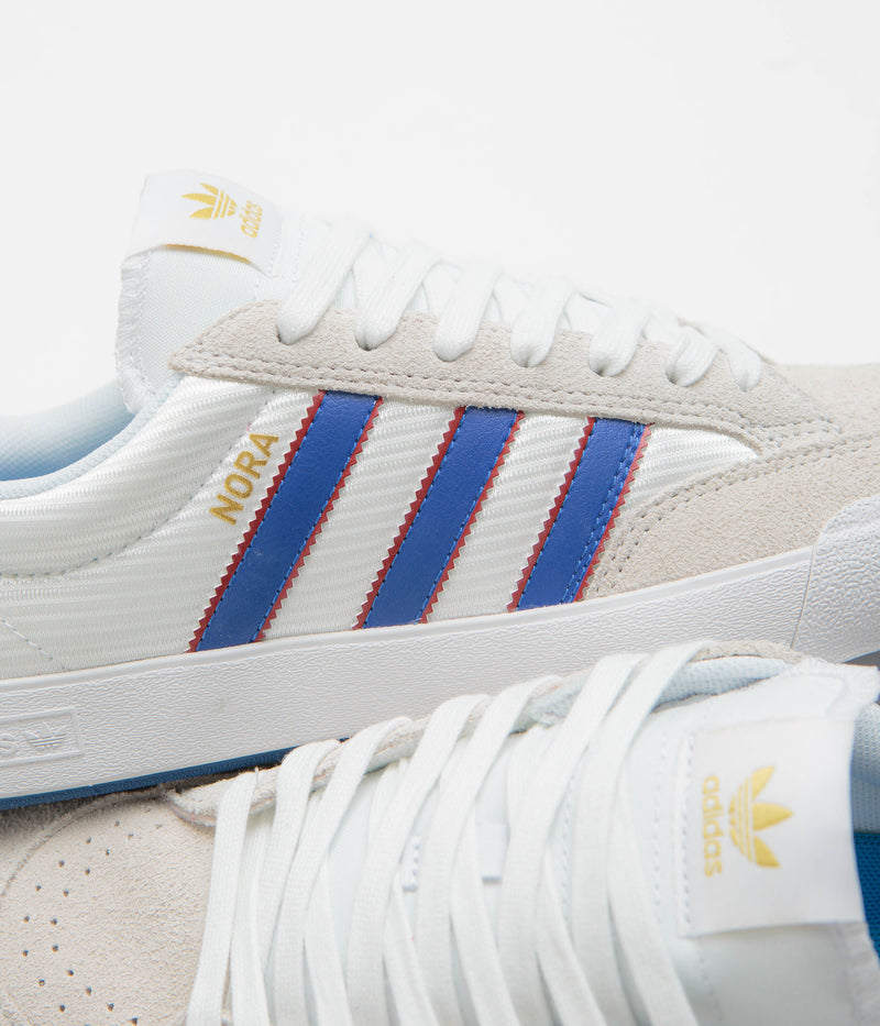 Adidas Nora Shoes in FTWR White and Team Royal Blue / Better Scarlet