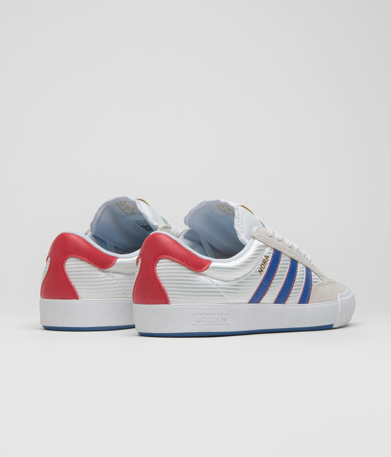 Adidas Nora Shoes in FTWR White and Team Royal Blue / Better Scarlet