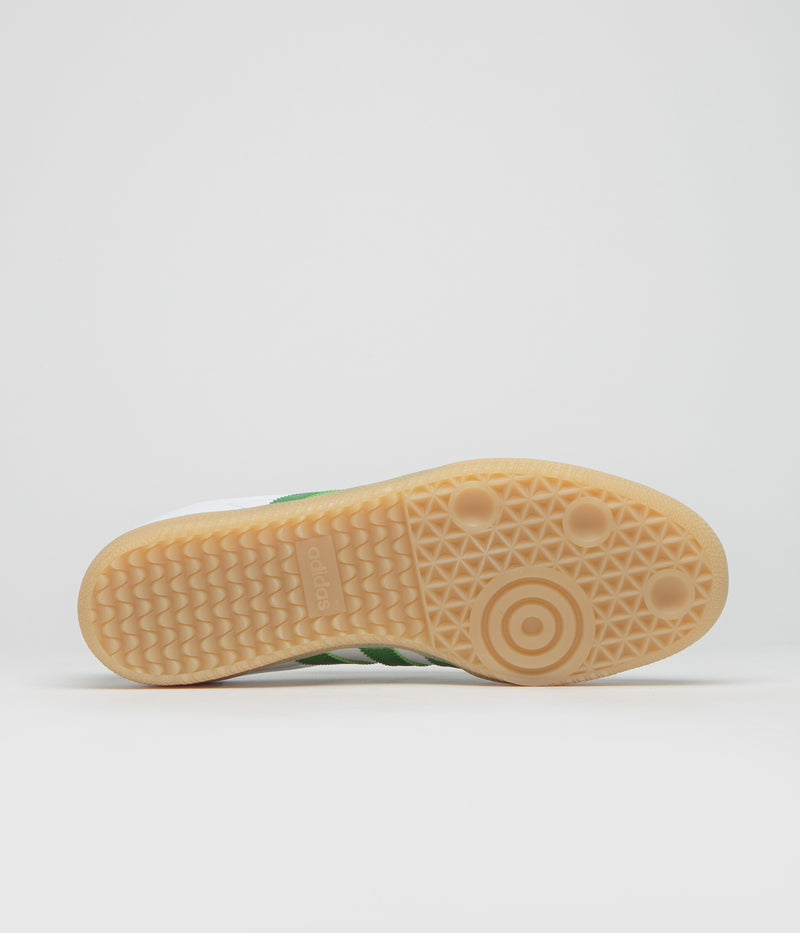 Adidas Samba ADV Shoes in FTWR White and Crew Green / Gum3
