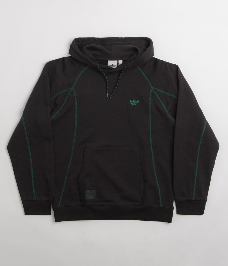 Adidas Shmoofoil Featherweight Hoodie in Black and Dark Green