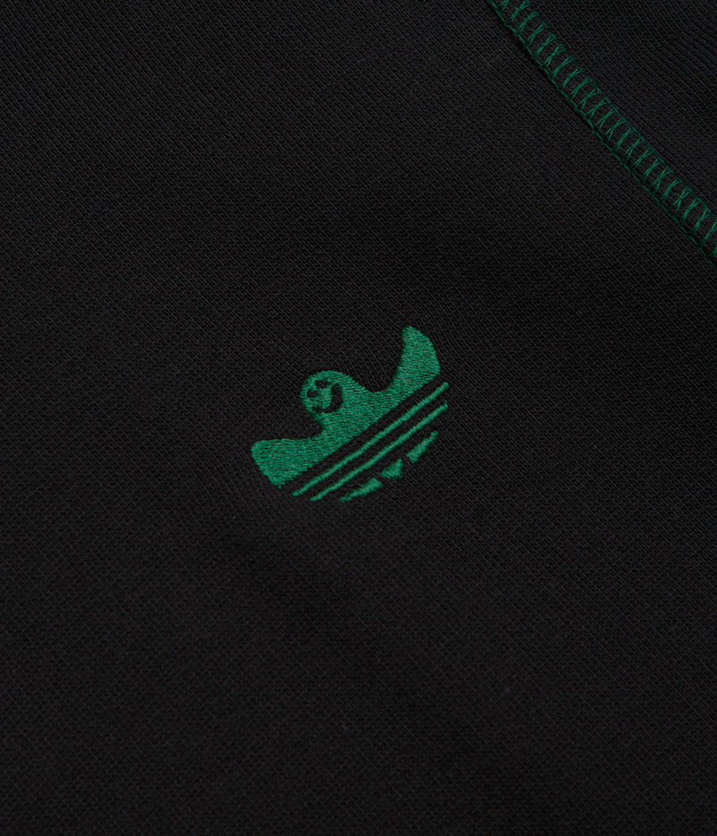 Adidas Shmoofoil Featherweight Hoodie in Black and Dark Green