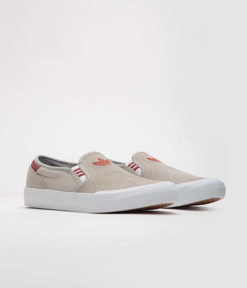 Adidas Shmooofoil Slip-On Shoes in Putty Beige and Preloved Ruby / Wonder Alumina