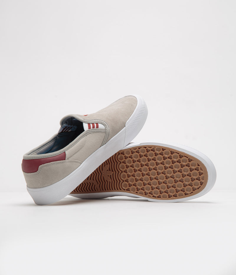 Adidas Shmooofoil Slip-On Shoes in Putty Beige and Preloved Ruby / Wonder Alumina