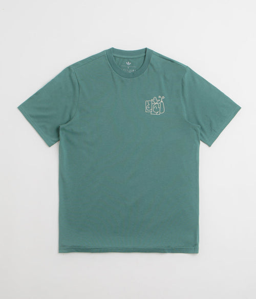Adidas Shmoofoil Stairs T-Shirt in Preloved Teal and Alumina