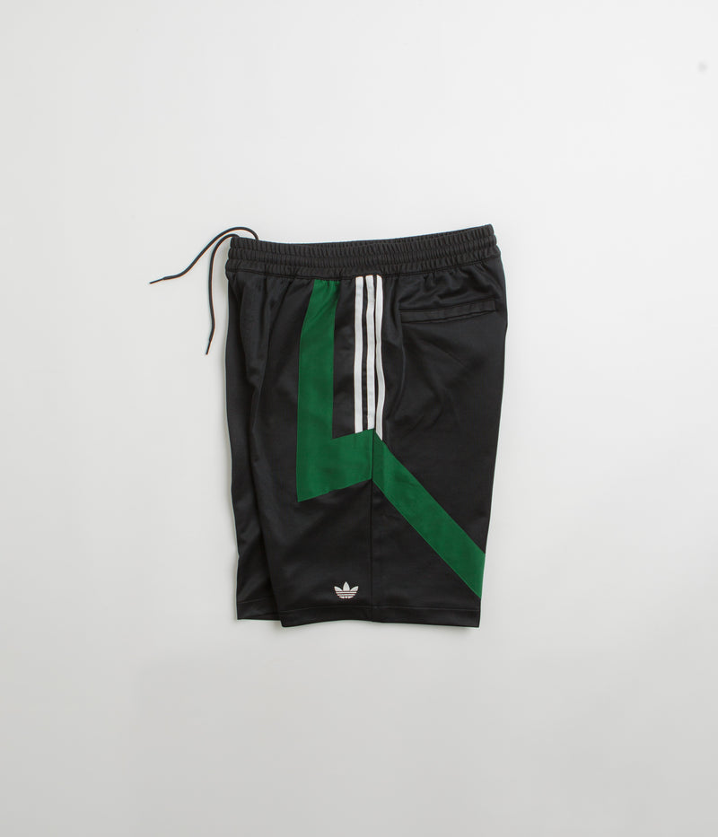 Adidas Skateboarding Football Shorts in Black and Dark Green / White