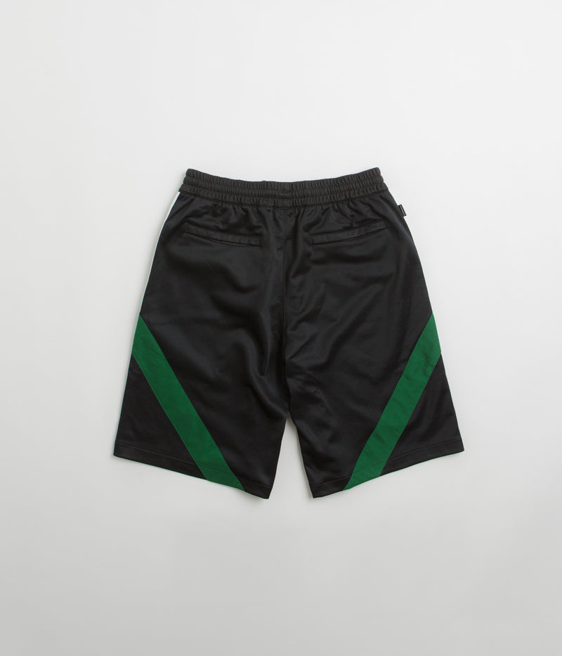 Adidas Skateboarding Football Shorts in Black and Dark Green / White