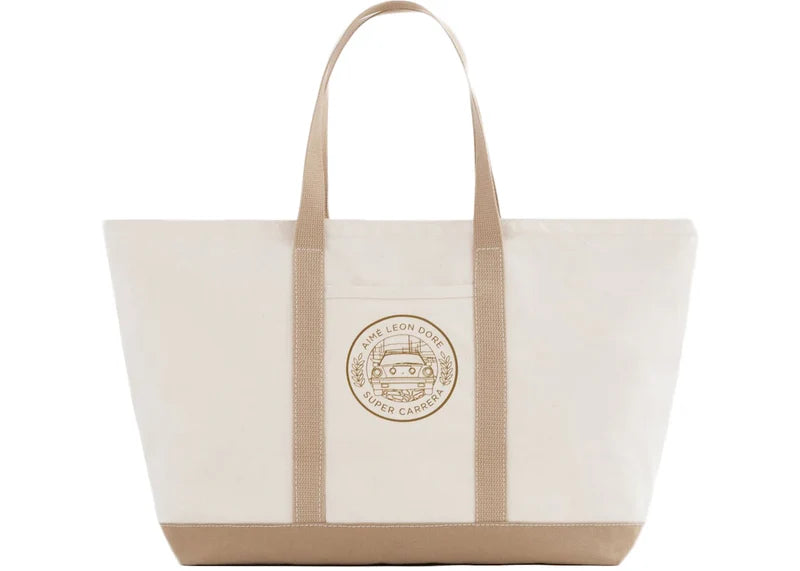 Aime Leon Dore x Porsche 911SC Grille Badge Tote Bag Cream/Khaki