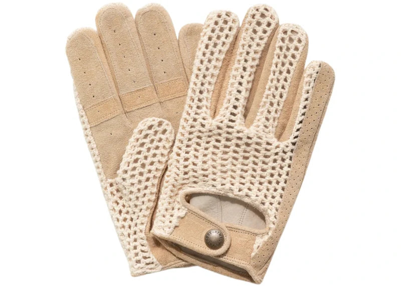 Aime Leon Dore x Porsche 993 Turbo Crochet Driving Gloves Beige