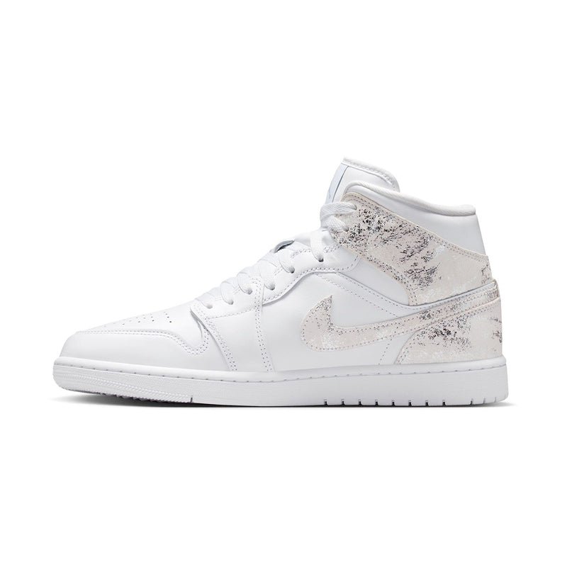 Air Jordan 1 Mid SE 'Distressed White Field Silver' Men's Shoes