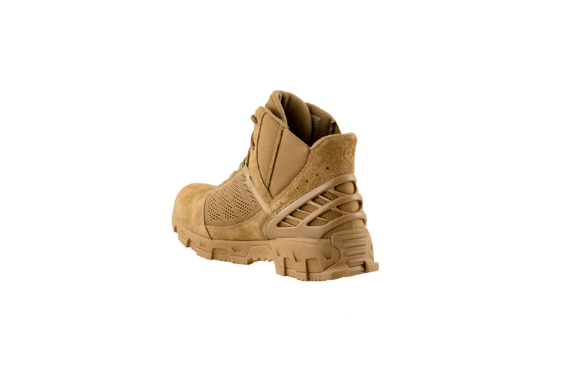 Original SWAT coyote tactical boots with a lace-up closure, rubber outsole, and mesh fabric upper designed for performance and comfort.