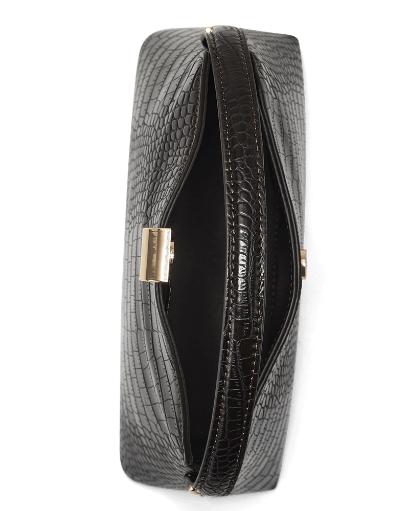 ANNALISE HANDLE BAG - DARK CACAO CROC-Handbags-Billini-Billini
