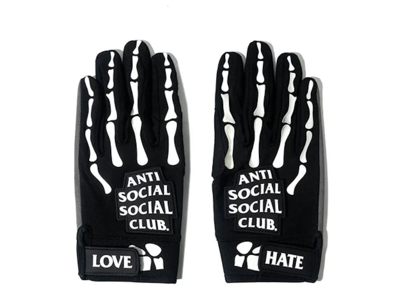 Anti Social Social Club To The Bone Gloves Black
