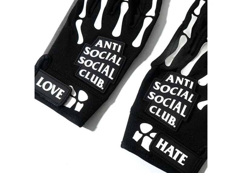 Anti Social Social Club To The Bone Gloves Black