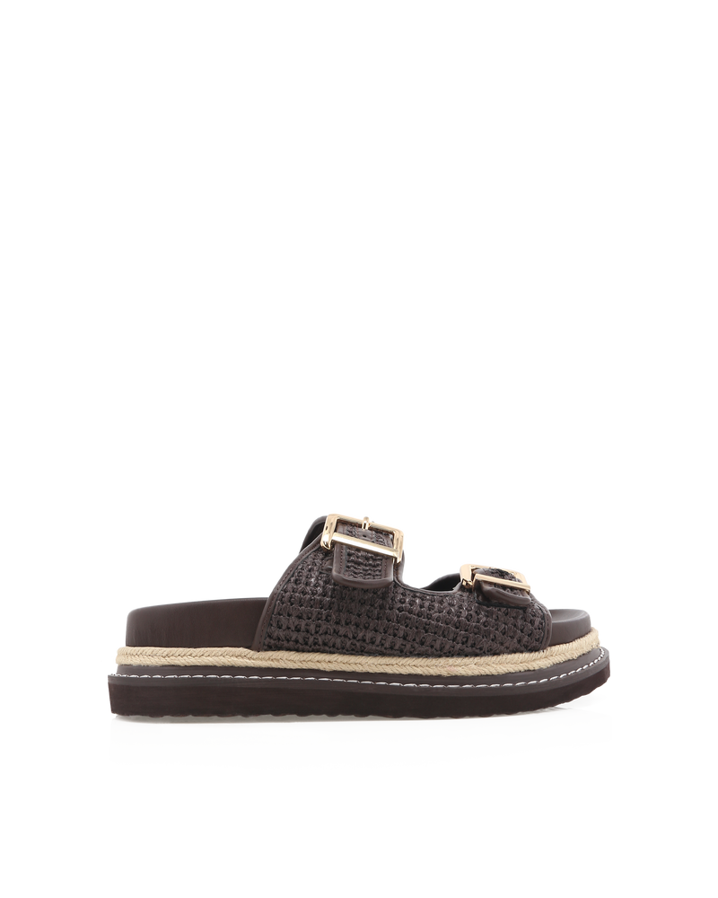 APPLE - CHOCOLATE RAFFIA-Sandals-Billini-Billini
