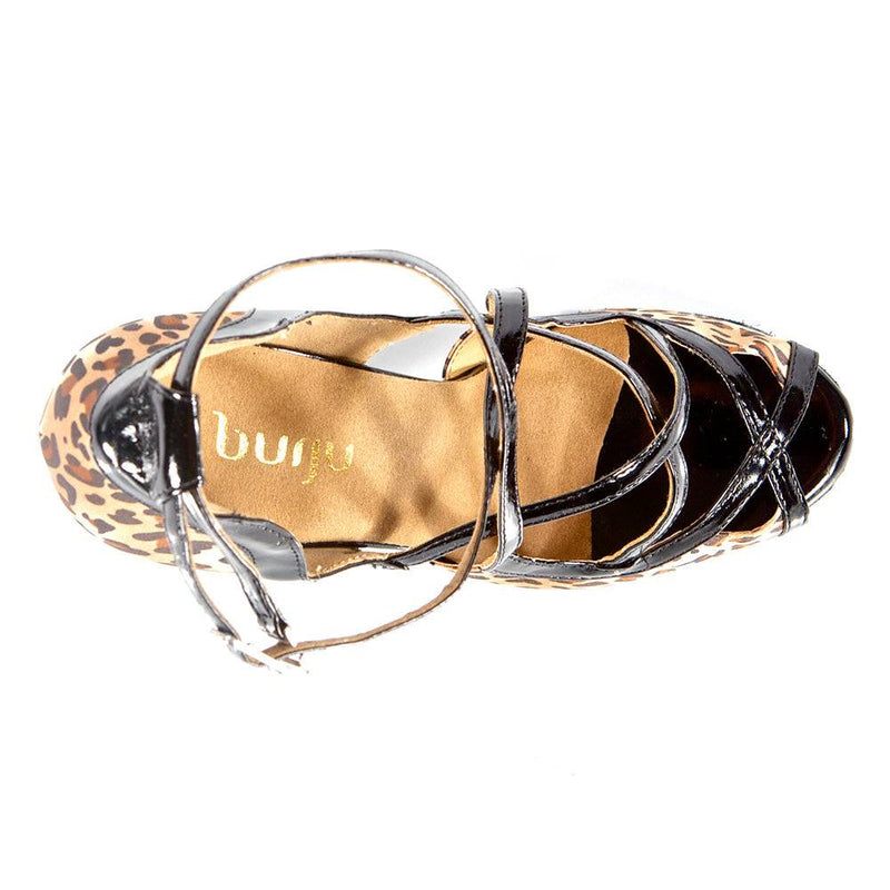 Arlette - Leopard Satin - Suede Sole - Dance Floor Only
