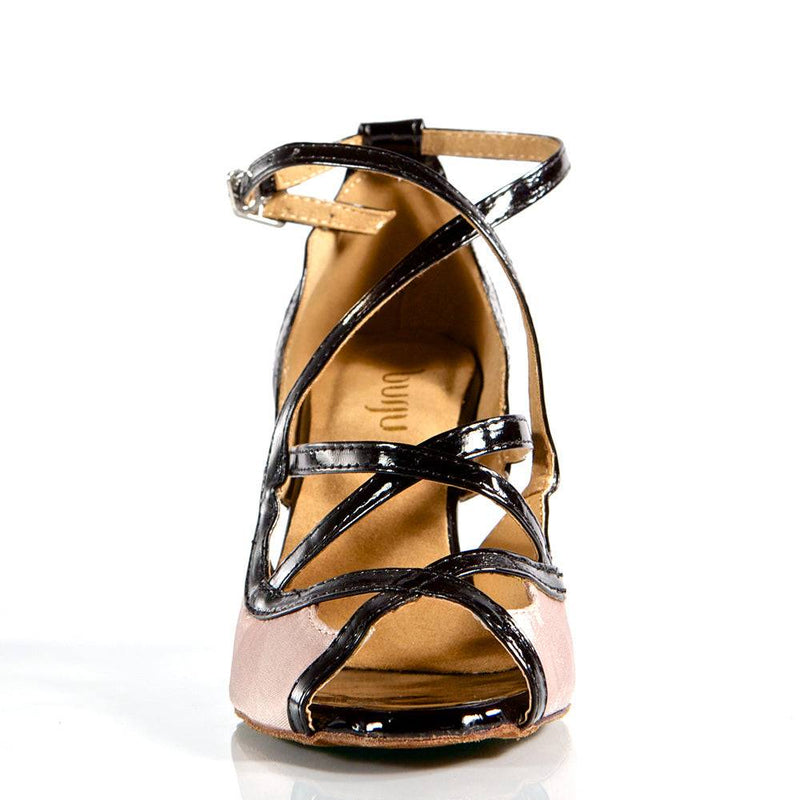 Arlette - Light Tan Satin - Suede Sole - Dance Floor Only