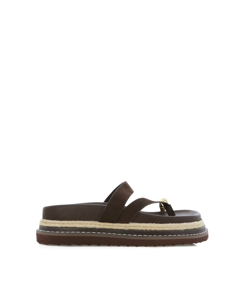 AZIRA - DARK CACAO SUEDE-Sandals-Billini-Billini