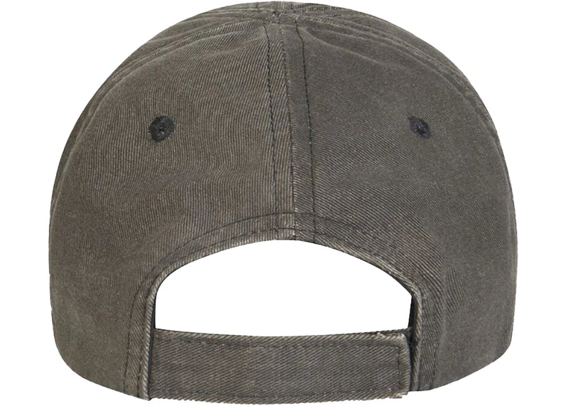 Balenciaga Denim Logo Baseball Velcro Tab Cap Black/White