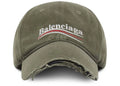 Balenciaga Political Campaign Distressed Cap Khaki/Multi