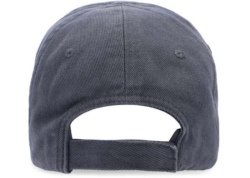Balenciaga Washed Out Baseball Cap Dark Grey