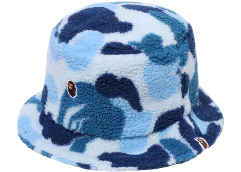 BAPE ABC Camo Boa Fleece Bucket Hat Blue