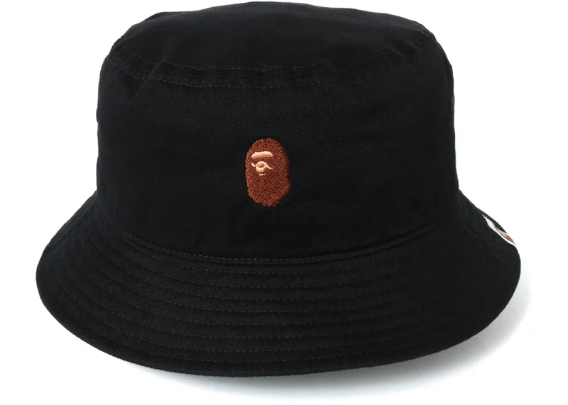 BAPE Ape Head Embroidery Bucket Hat Black