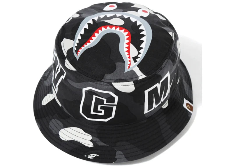 BAPE City Camo Shark Bucket Hat Black