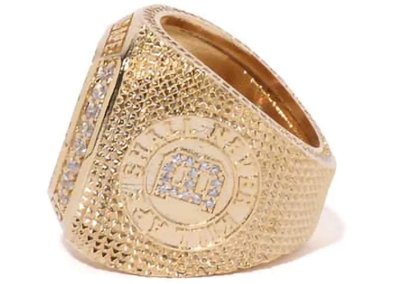 BAPE Rhinestone College Ring Gold