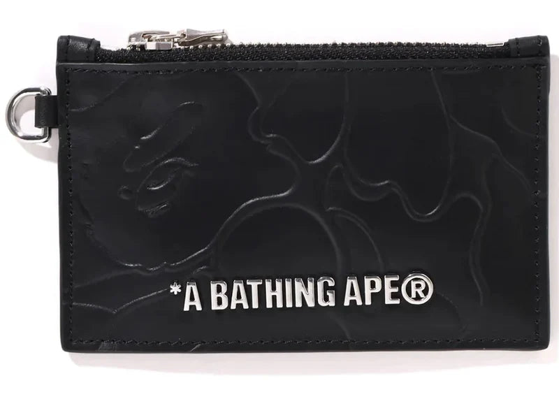 BAPE Solid Camo Card Holder Small Wallet Black