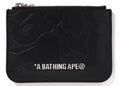 BAPE Solid Camo Leather Pouch Wallet Black