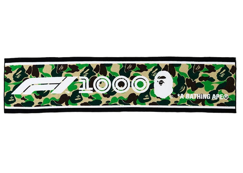 BAPE x F1 1000 ABC Camo Sports Towel Black