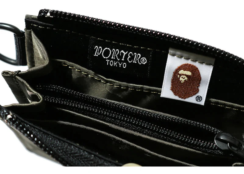 BAPE x Porter Jacquard Camo Mini Wallet Olive Drab