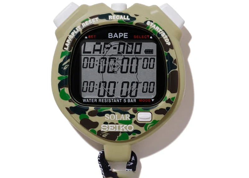 BAPE x Seiko ABC Camo Stop Watch Green