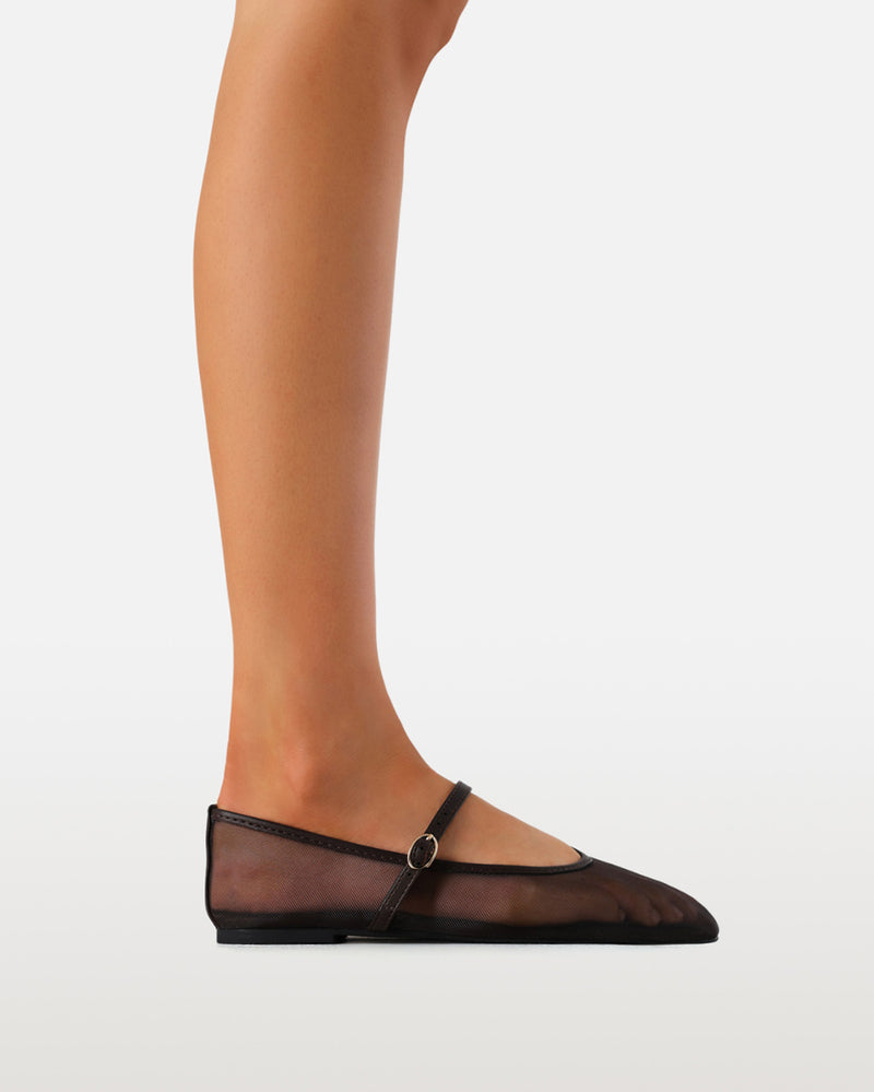 BEATRIZ - CHOCOLATE MESH-Flats-Billini-Billini
