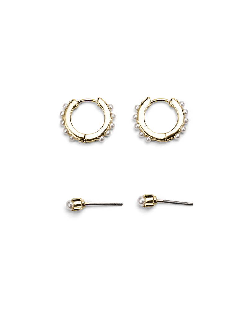 BESS EARRING 2 PK - GOLD PLATED 18K-JEWELLERY-Billini-Billini