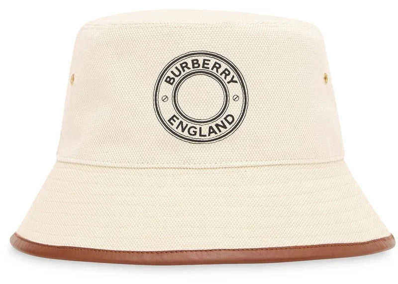 Burberry Archway Logo Applique Bucket Hat Natural