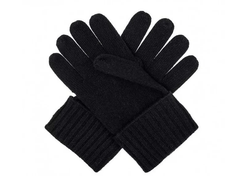 Burberry Kingdom Logo Cashmere Gloves Black