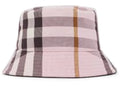 Burberry Logo Detail Check Cotton Bucket Hat Pink/Black