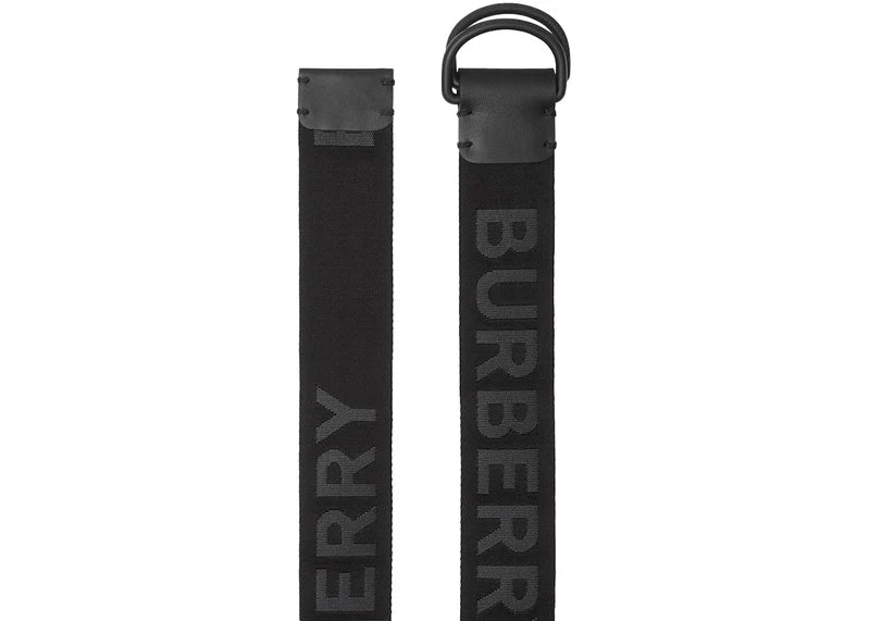 Burberry Logo Detail Double D-ring Belt 1.6 Width Black